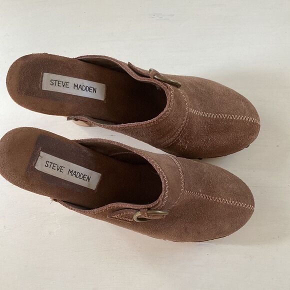 Steve Madden FARIS Suede Slip-On Retro Style Platform Clog Made In Brazil Sz 8 - Picture 3 of 14